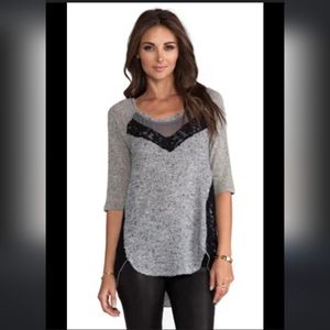 Free People Mix It Up Hacci In Grey Heather